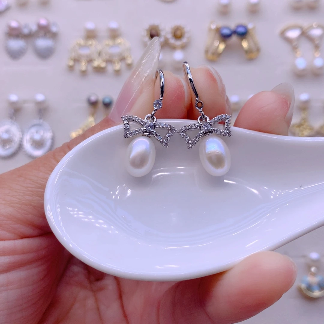 合金淡水珍珠耳饰