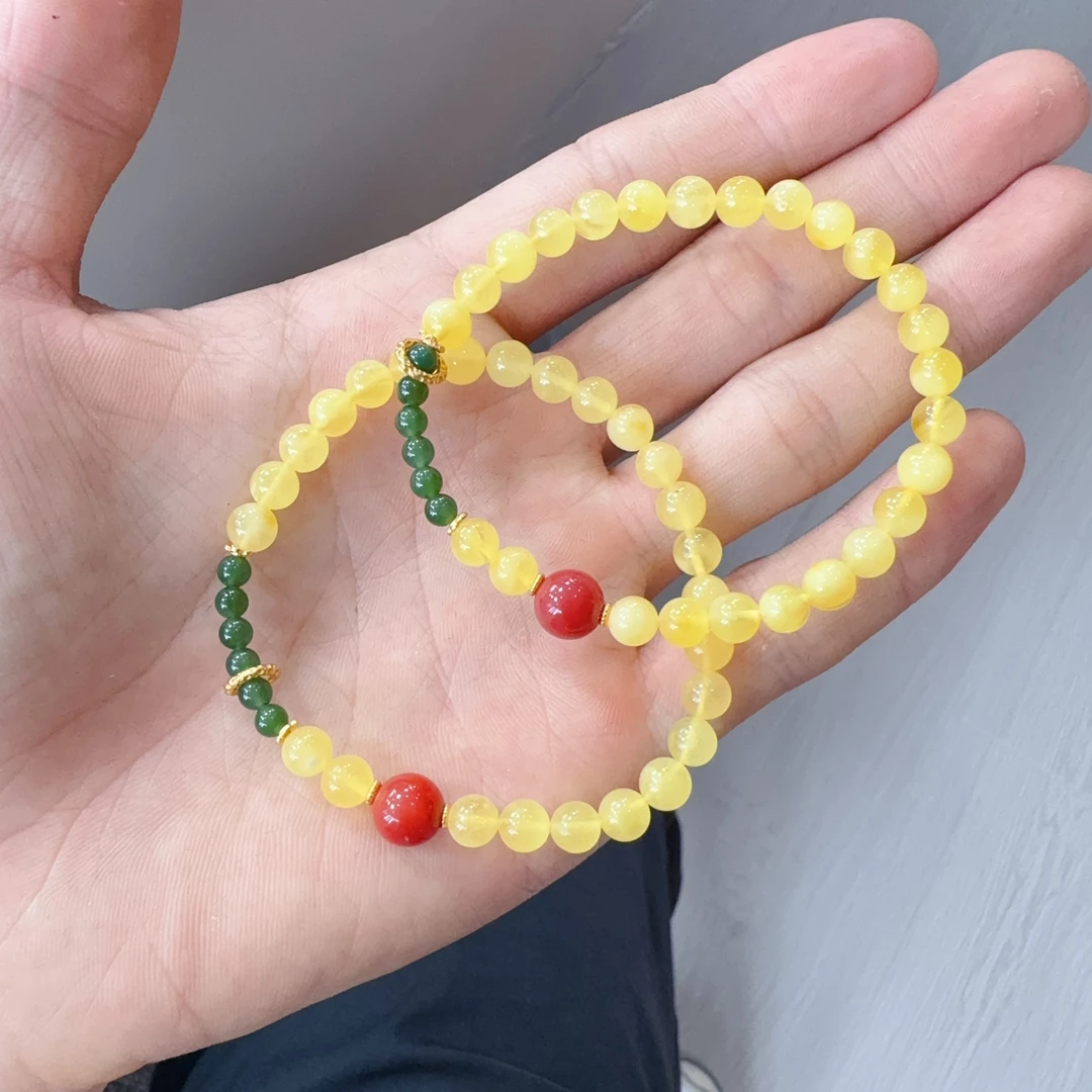 天然蜜蜡手串约6mm左右多样性发其一xy