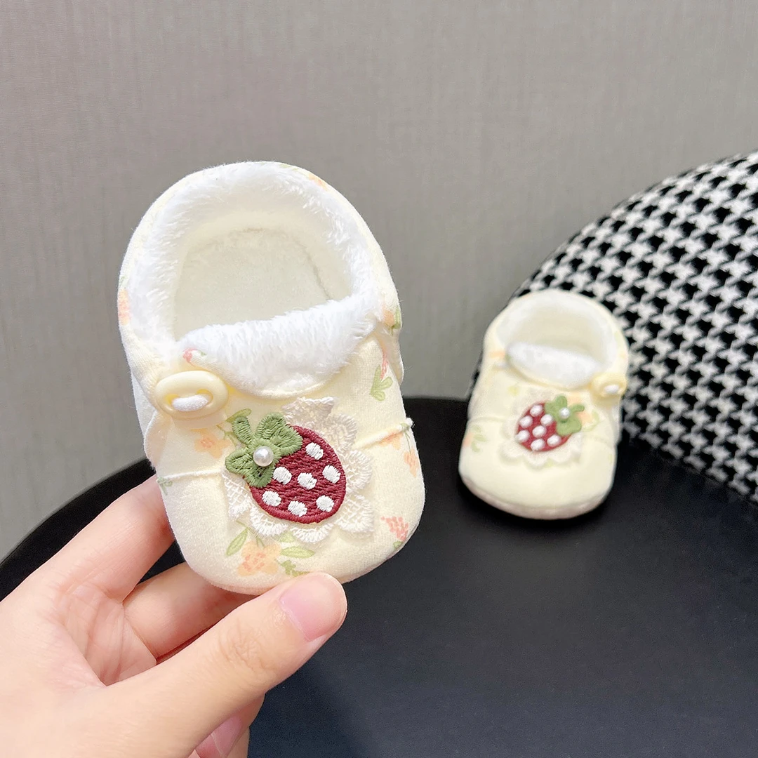 婴儿鞋秋冬棉男女宝宝软底前鞋防掉加绒加厚保暖棉鞋6-12个月