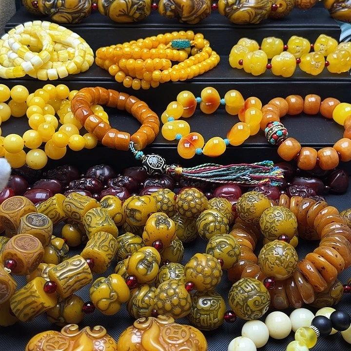 琥珀未镶嵌颈饰手串