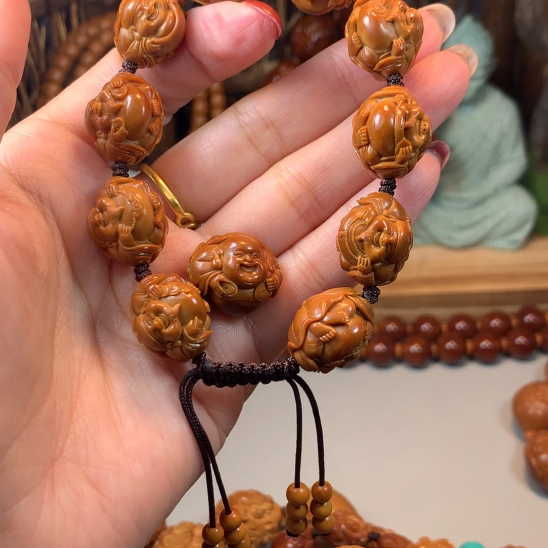 手串/手链橄榄核刘*生橄榄核荷叶横财神