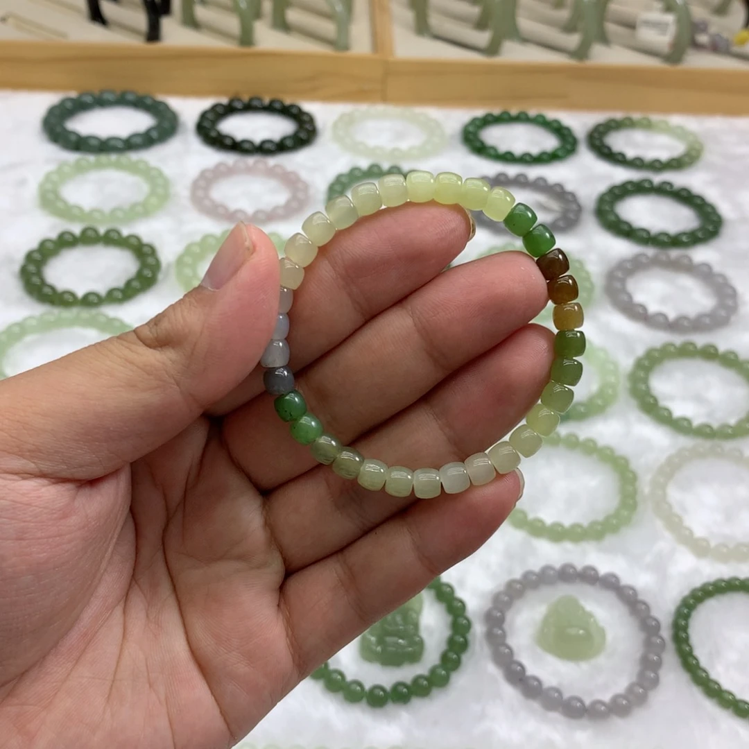 未镶嵌手串和田玉（直切多宝6）