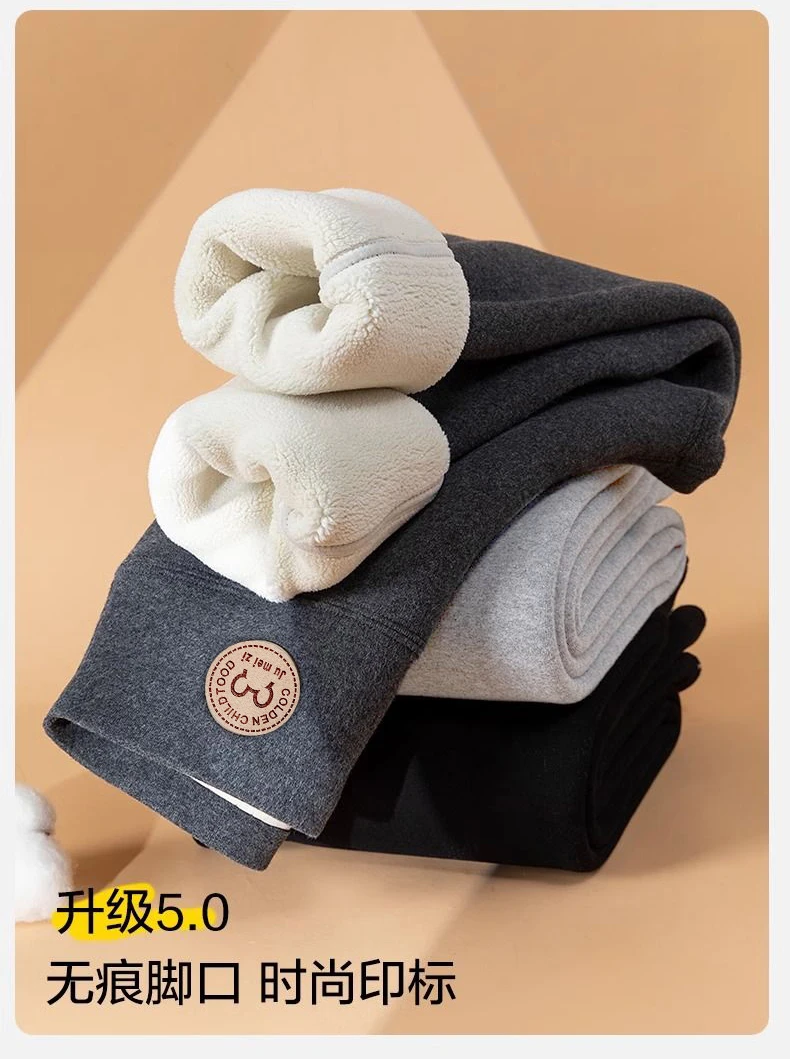 女童打底裤秋冬加厚加绒高腰2025新款女宝外穿一体绒保暖纯棉裤子