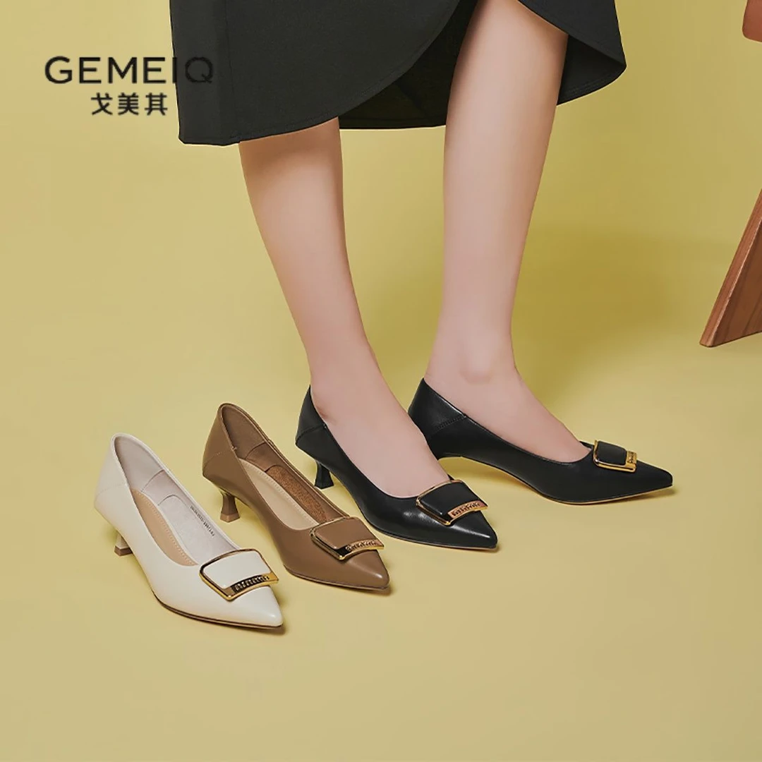 （06）戈美其细高跟鞋浅口百搭气质尖头法式时尚工作鞋通勤单鞋女鞋