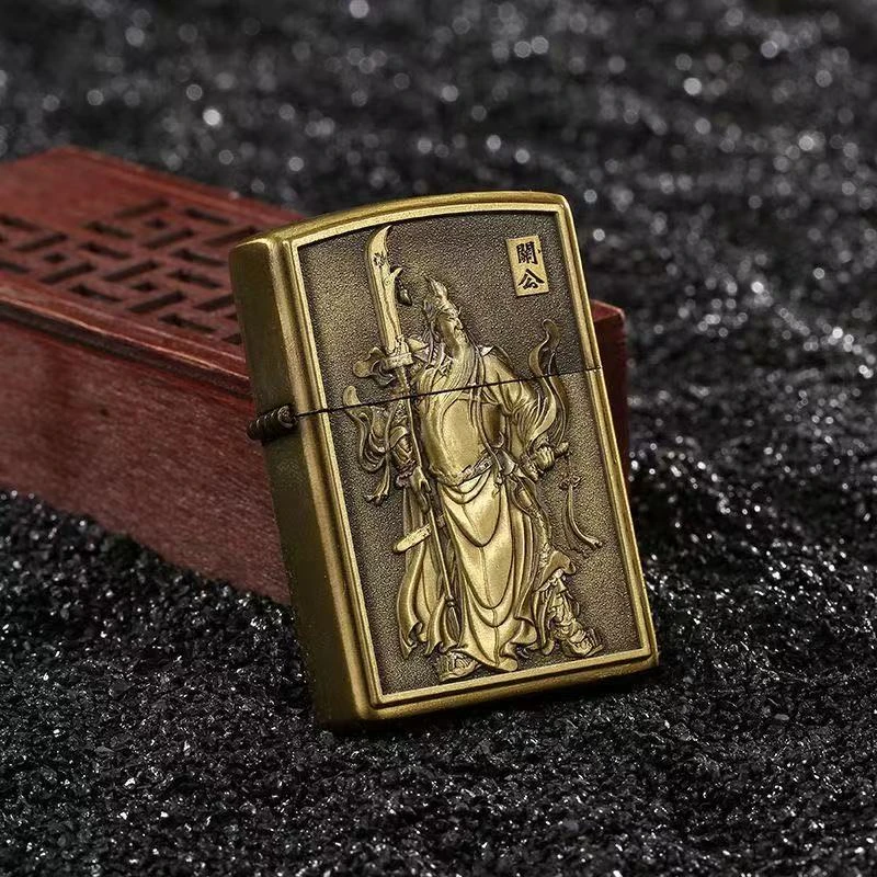 清仓处理厂家直销青铜浮雕义薄云天打火机复古怀旧煤油打火机经典