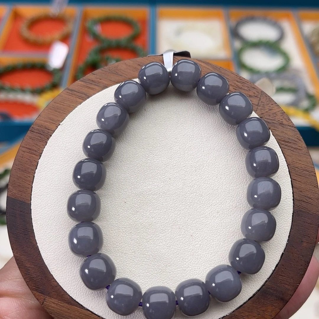 和田玉未镶嵌手串A1卡9×10