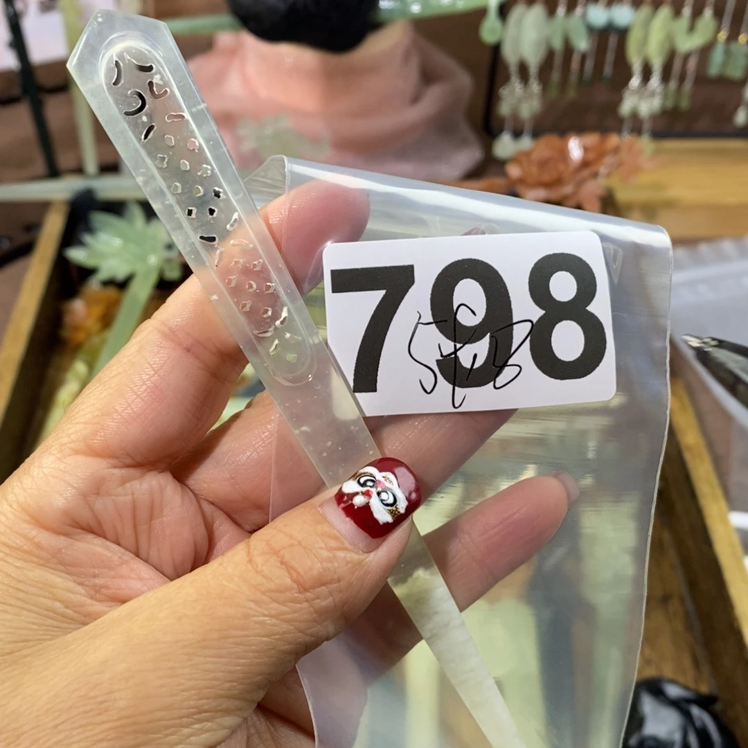 蛇纹石玉玉簪合金天**边