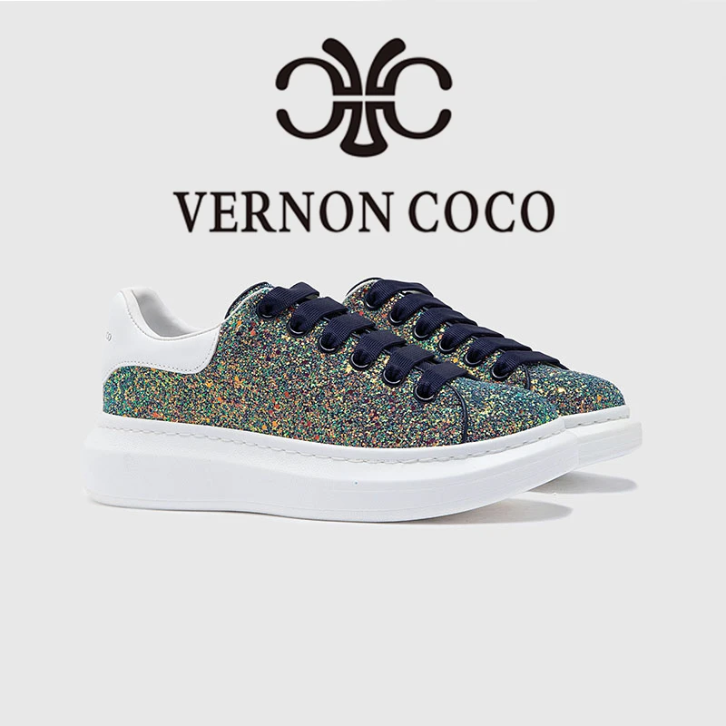 厚底纯色中跟(3-5cm)时尚休闲鞋印花女鞋潮流百搭