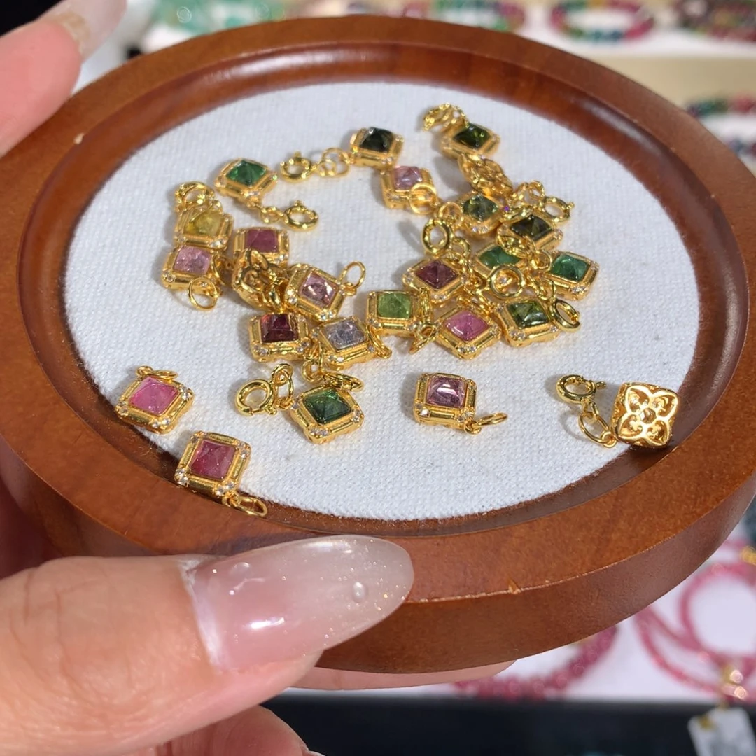 配件饰品碧玺银S925镶嵌多样性发其一