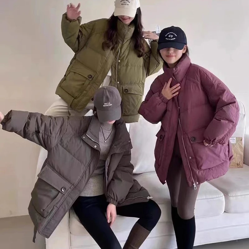 【特价清】 立领中长款外套时尚百搭收腰保暖韩版秋冬休闲上衣 6540