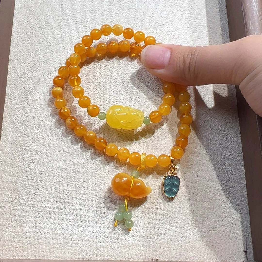 未镶嵌蜜蜡手链6.1mm蜜蜡手串