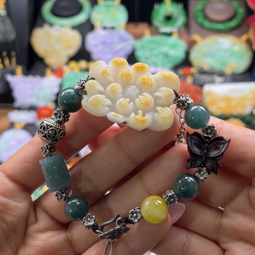 翡翠未镶嵌手链代编织