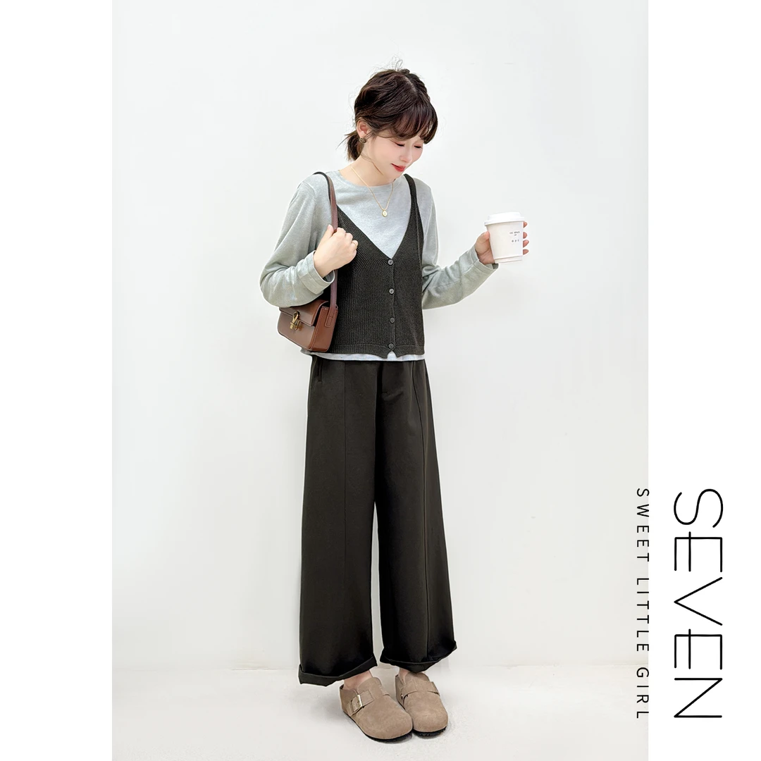 舒感直廓裤⑦七七146小个子无弹窄版显瘦九分休闲直筒裤女小美说