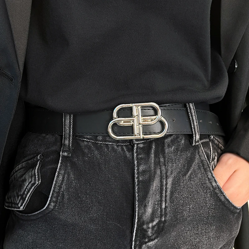 2025新款美式复古男女士宽皮带百搭装饰黑色配牛仔裤腰带潮年轻人