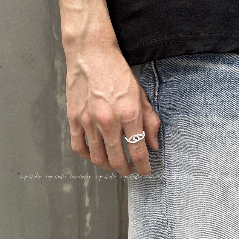 925银戒指 原创泯灭系列Y2K纯银男款小众独特设计食指指环男生