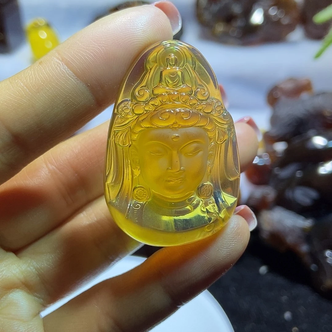 琥珀颈饰未镶嵌法*观音