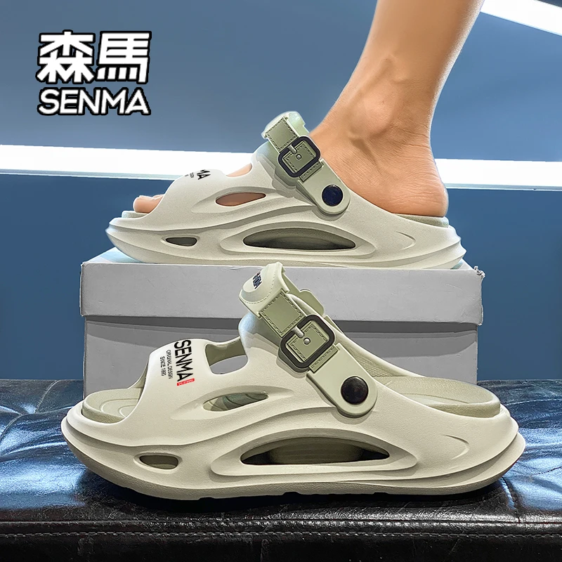 SENMA/森马沙滩凉鞋男夏季新款户外穿防滑厚底运动开车两用凉拖鞋