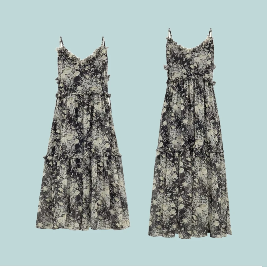 夏花连衣裙，吊带裙，no退换，考虑好拍，请仔细看购买提示