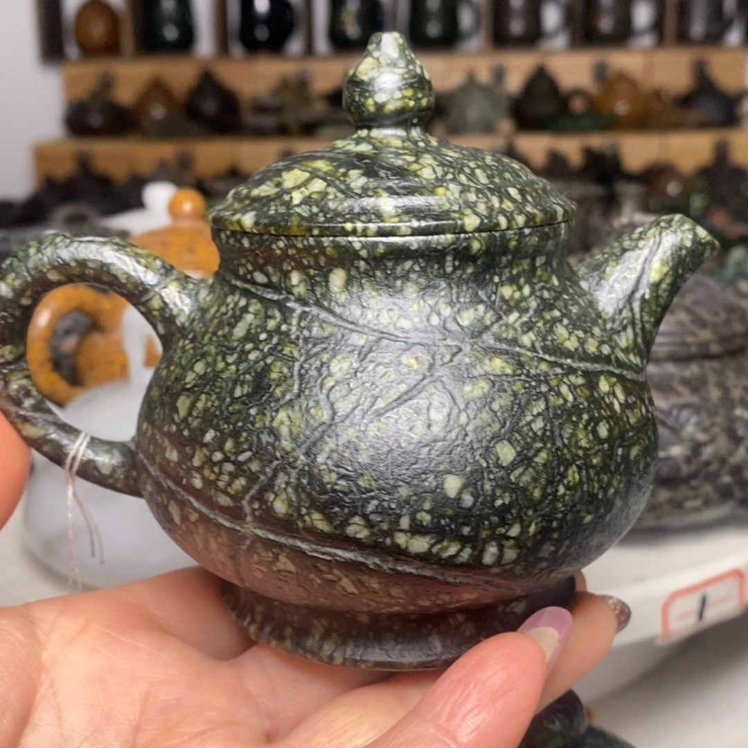 藏玉药王石蛇纹料潘壶230cc