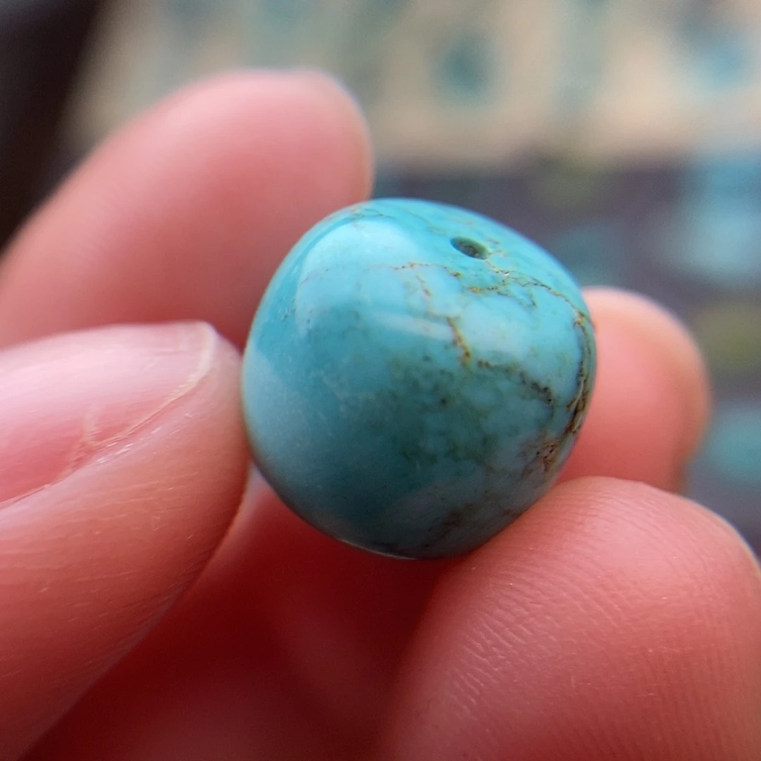 绿松石未镶嵌绿松石老型12.3mm