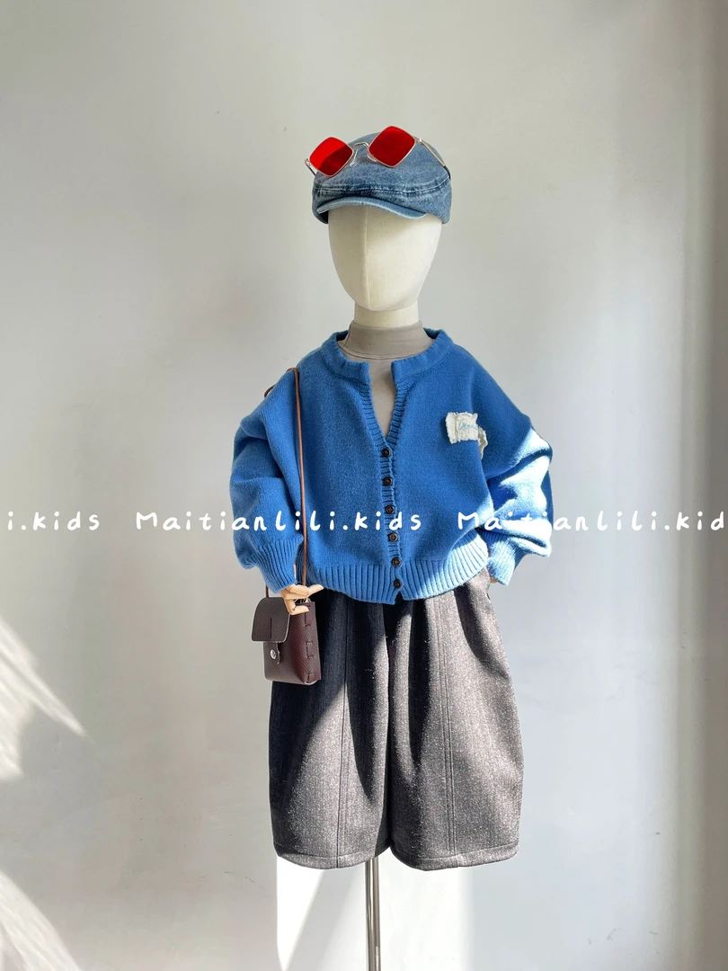 麦田里里.2025秋冬新款童装儿童韩版毛衣开衫男女童针织衫外套