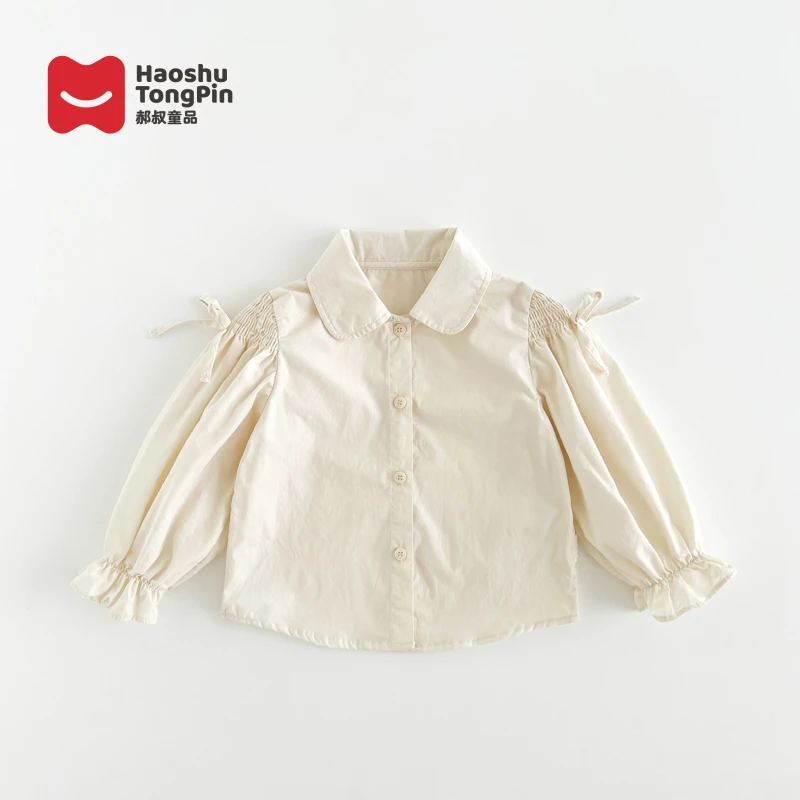 现货【百分百棉】郝叔童品秋季新款2025女童高货韩版长袖衬衫HP5357