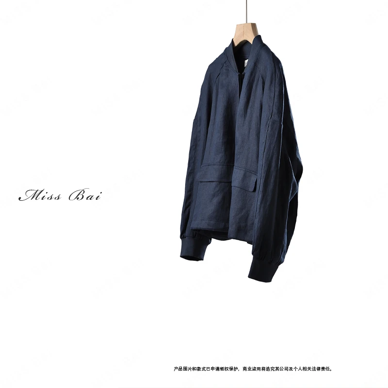 YIWEN-时尚简约亚麻休闲外套WT4306