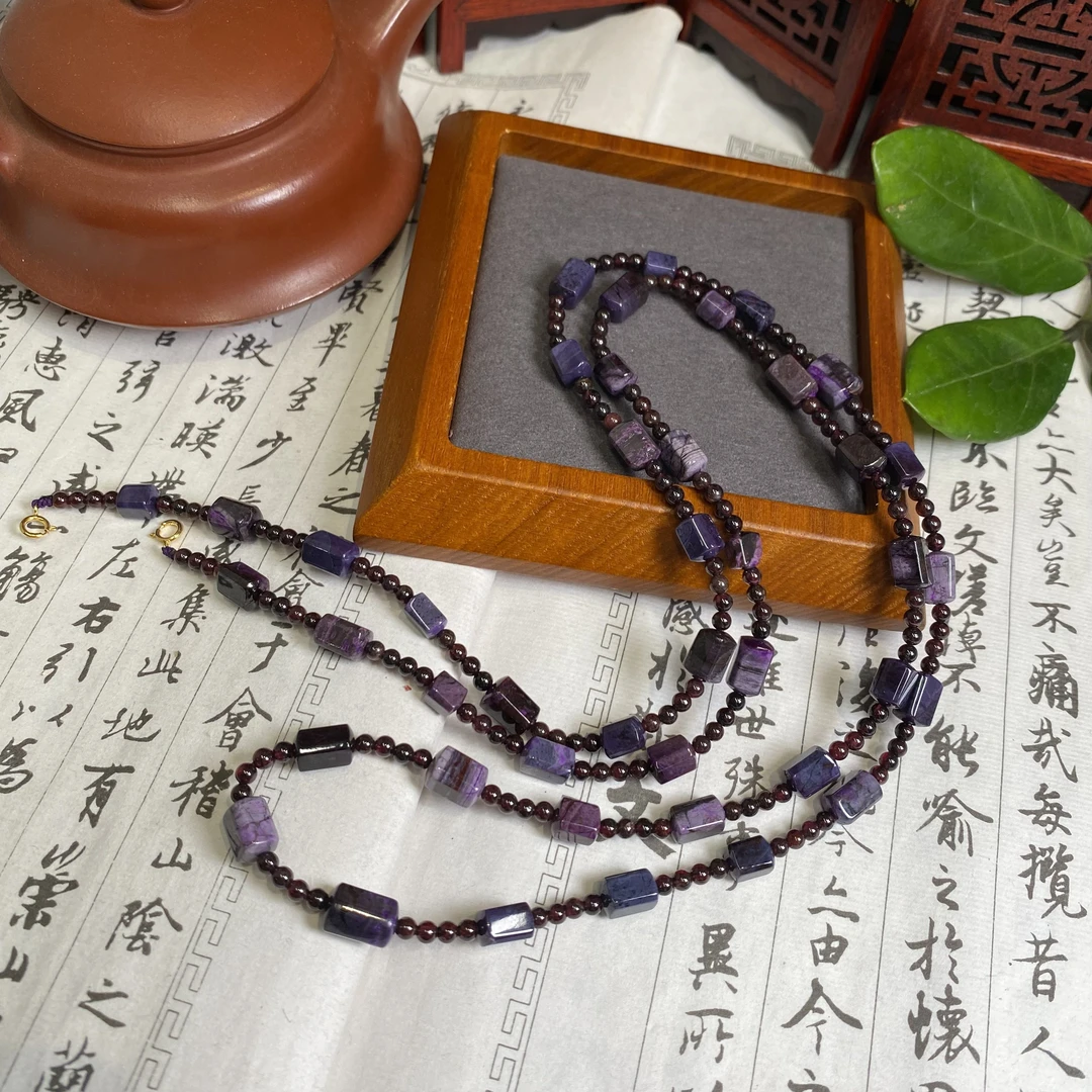 南非老矿料苏纪石舒俱来石榴石腰链多样性发一/S909 宽5m+长100cm