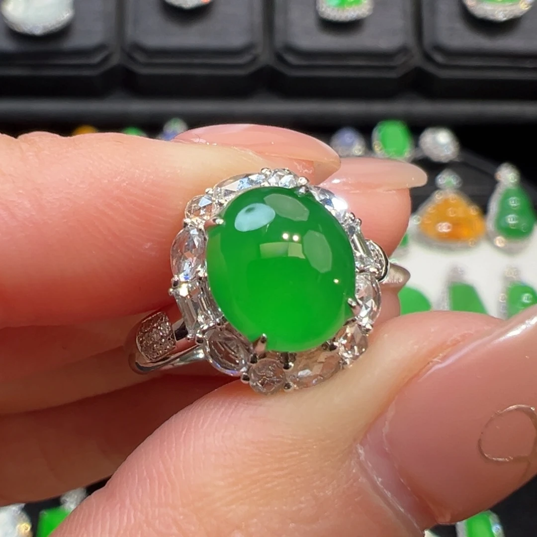 翡翠戒指18K金镶嵌收到货48小时鉴赏期