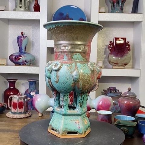 摆件山****事禹州神后钧瓷原产地~