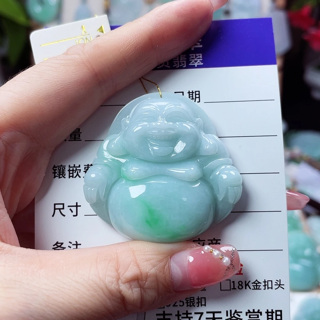 翡翠未镶嵌颈饰佛公50