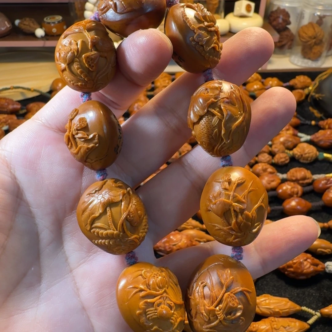 手串/手链橄榄核荷塘月色手工