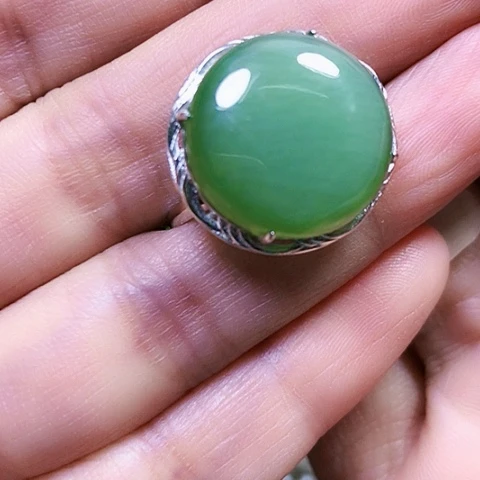 和田玉银S925镶嵌挂件