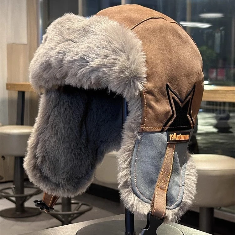 新款飞行员雷锋帽冬季加绒加厚保暖骑行护耳软帽东北户外防风滑雪