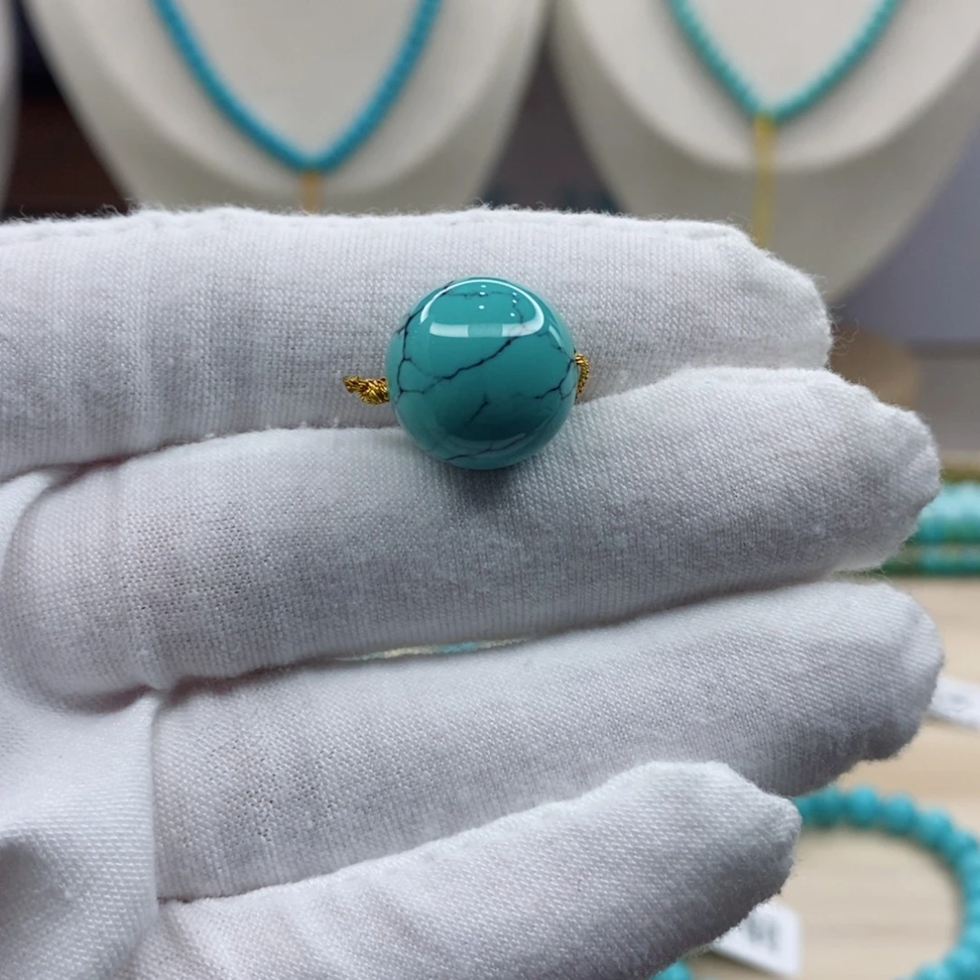 绿松石未镶嵌珠宝奇石14.4mm