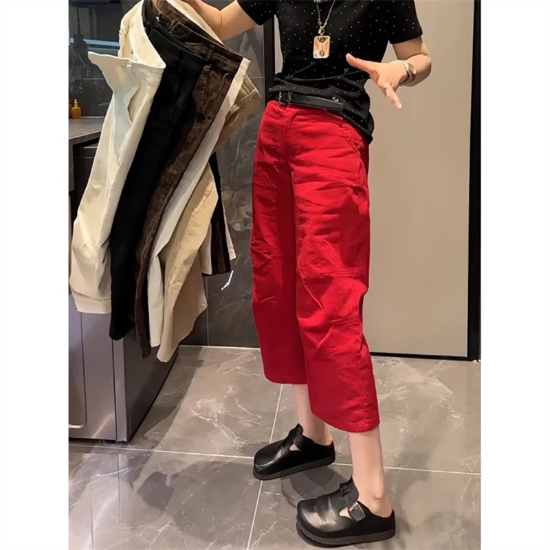 八分哈伦裤女2025夏季新款小个子休闲时尚百搭微胖显瘦大码弯刀裤