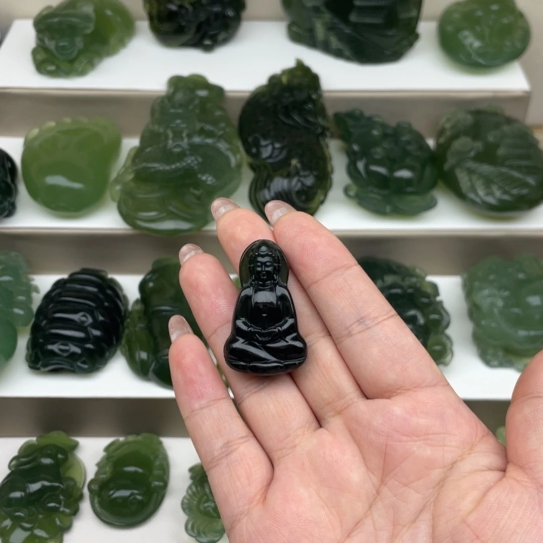 蓝***焰蛇纹石玉未镶嵌吊坠(赠链)岫玉501素衣观音吊坠