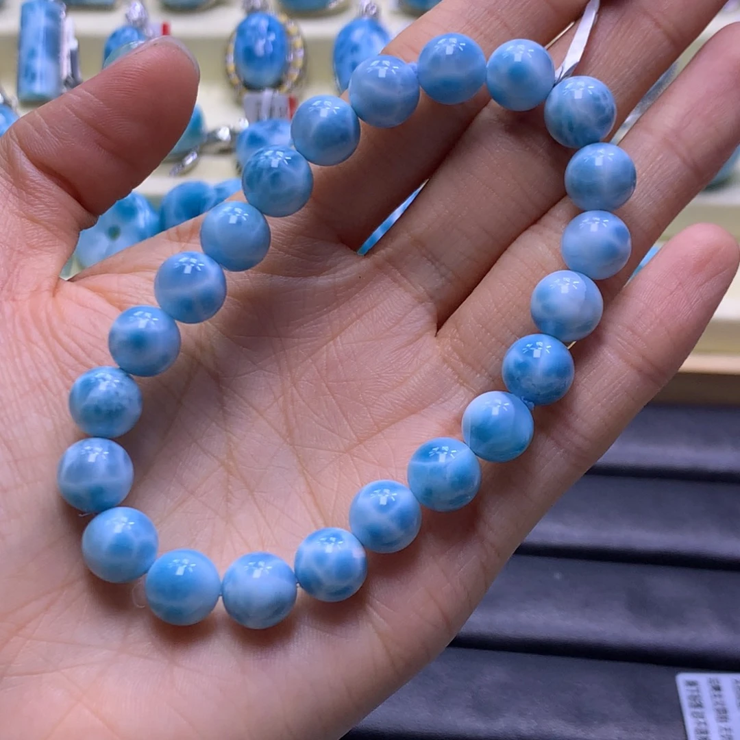 针钠钙石（海纹石）未镶嵌手串精品9mm手串