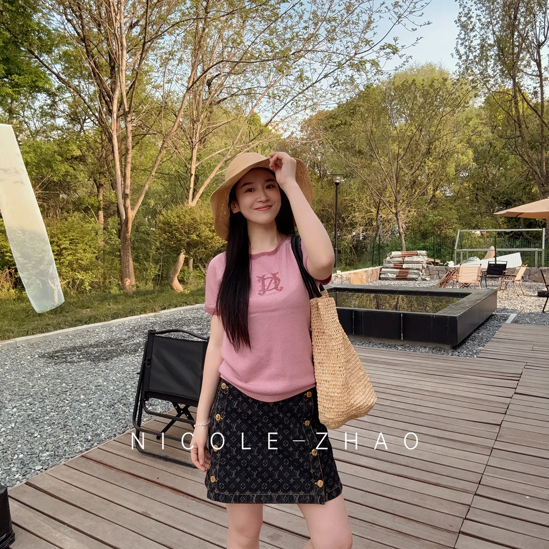 5NDT031【贵姐NICOLE】进口面料设计师高端定制时尚透气短袖T