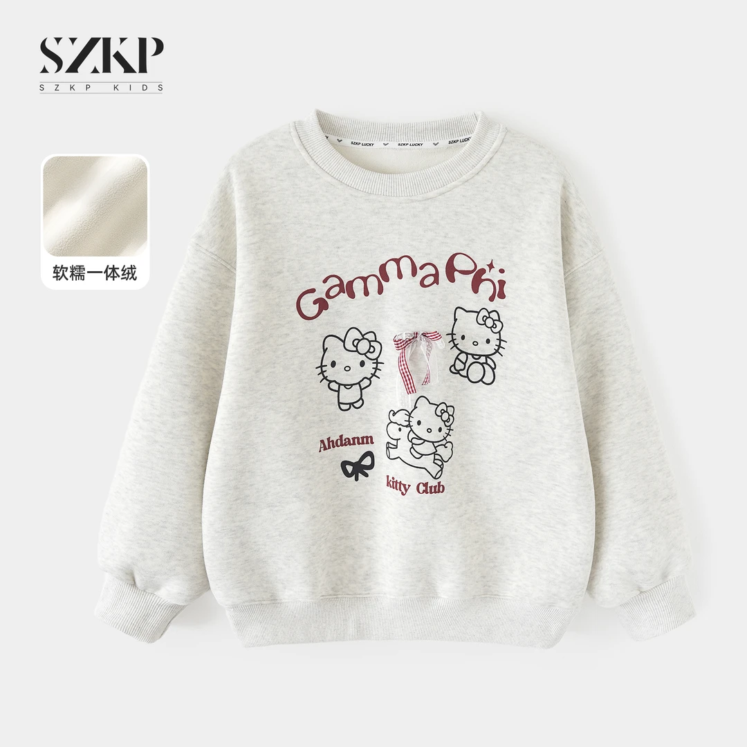 SZKP冬季新款女童装保暖打底衫中大童休闲儿童加绒卫衣BGYD556875