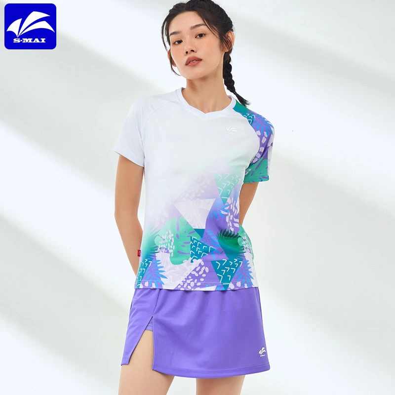 速迈butiky新款羽毛球服女夏速干透气修身羽毛球运动比赛短袖T恤
