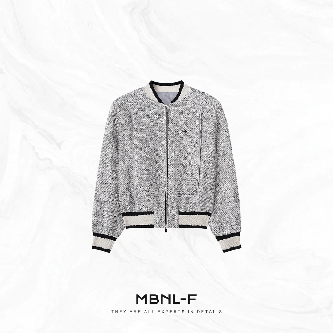 MBNL-F “撞色棒球服” 极简高定肌理感夹克外套 秦磊XM-XWT5029