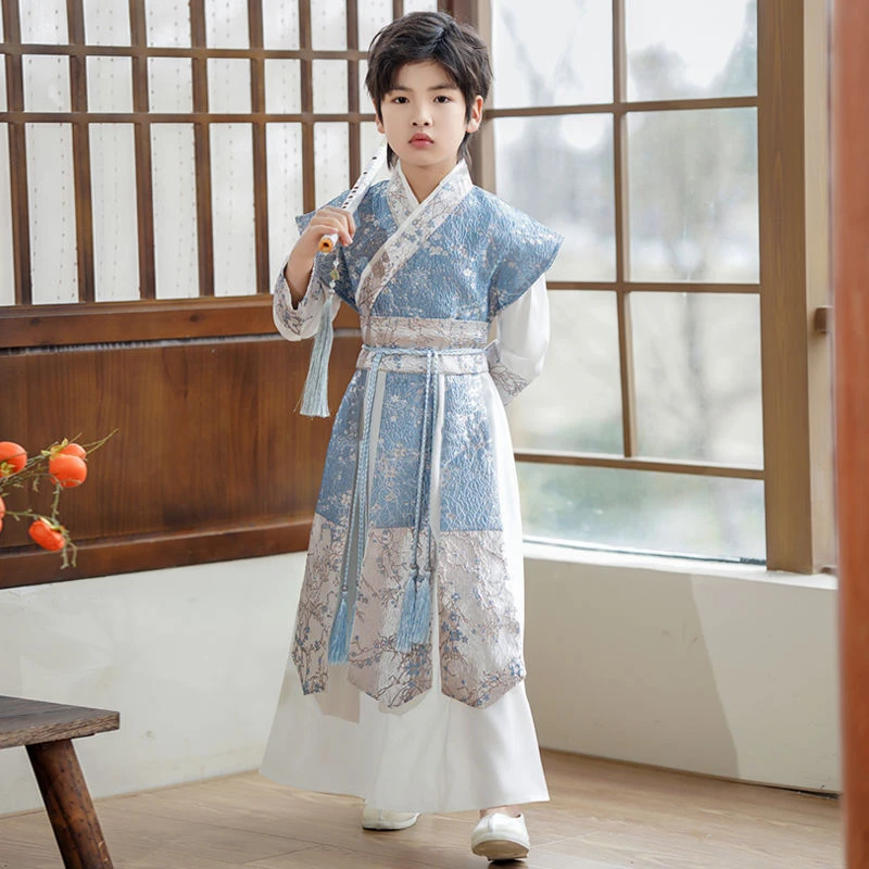 山海经童装马面裙子汉服儿童男古装古风帅气国风国学套装男孩男