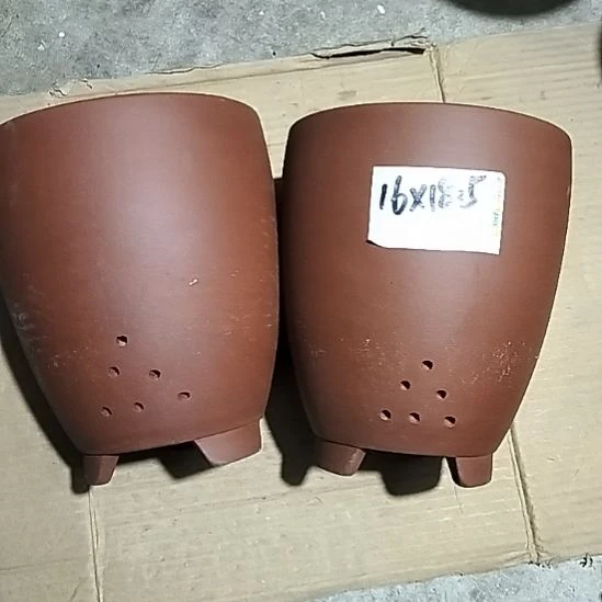 紫砂红泥三角两个