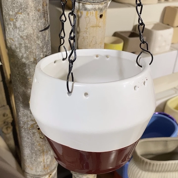 陶盆有孔 瑕疵针孔漏釉介意勿拍外高 11外口11