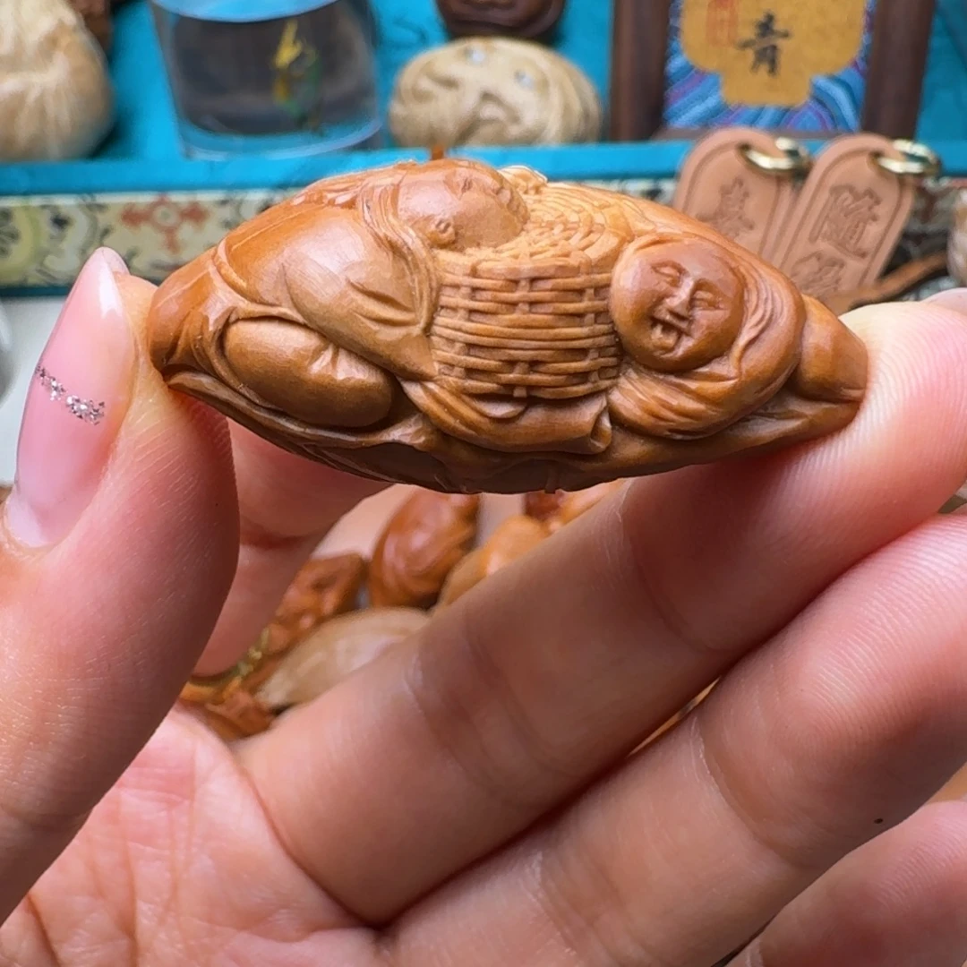锯***齿橄榄核吊坠核潮核雕手工制作