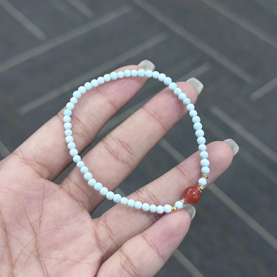 【不二】绿松18K金DIY手串3mm（多样性发）