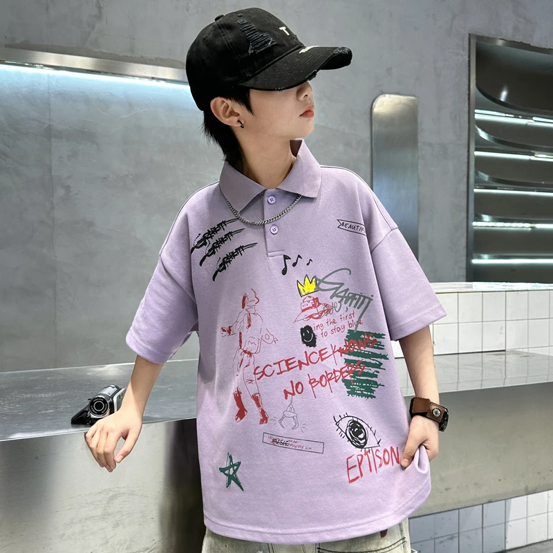 儿童装男童夏装POLO衫短袖2025新款中大童夏季男孩纯棉夏款T恤潮t