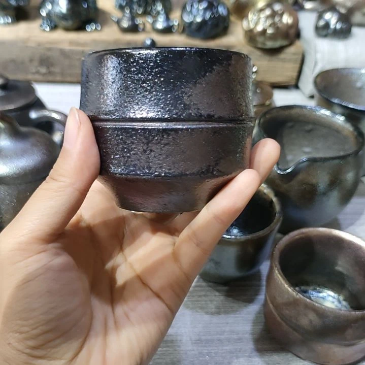 建水紫陶柴烧杯子