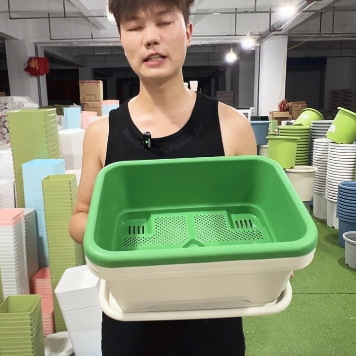 宽体小菜盆长38高28高14.5混色带托3只